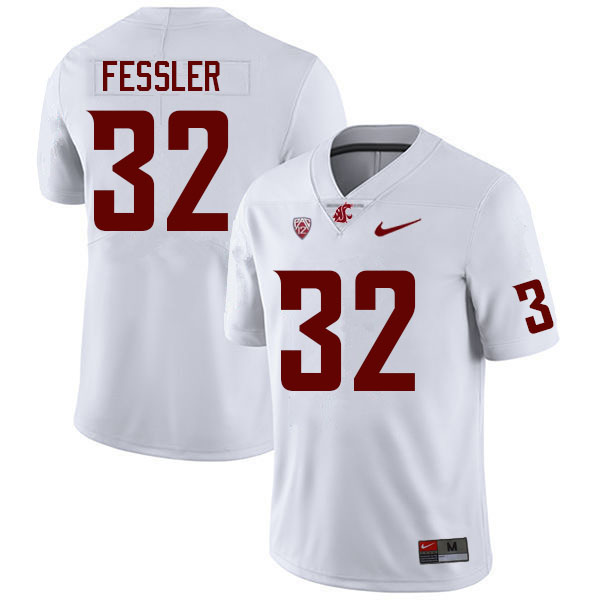 Men #32 Van Fessler Washington State Cougars College Football Jerseys Sale-White